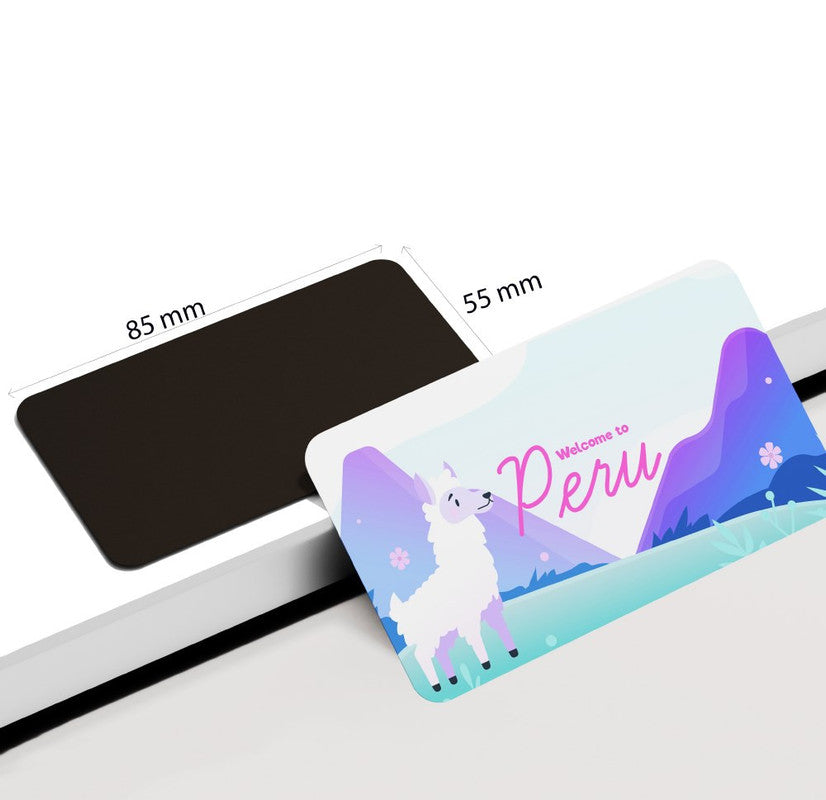 dhcrafts Rectangular Rubber Fridge Magnet / Magnetic Card Multicolor Peru D2 Design Pack of 1 (8.6cm x 5.4cm)